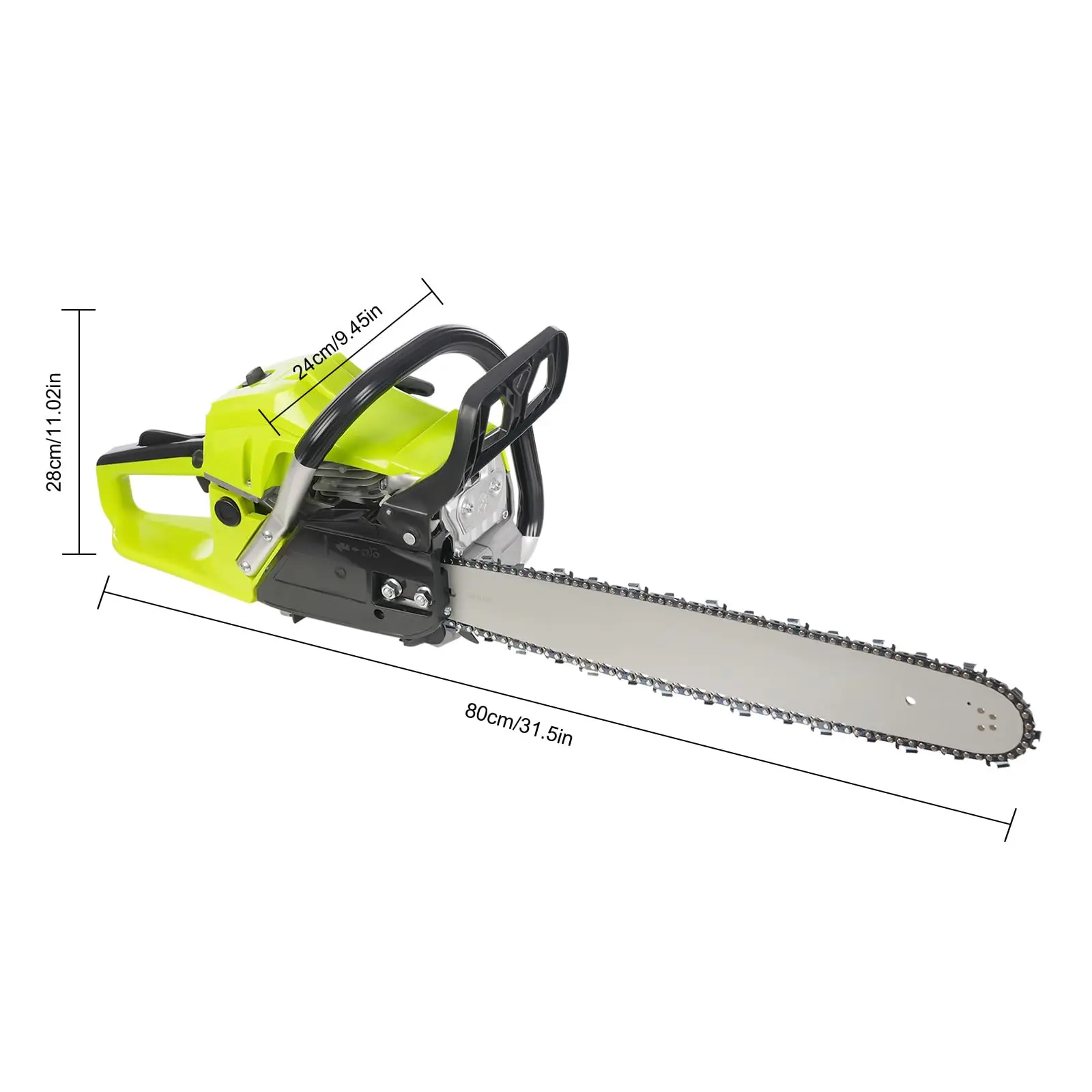 가스 전기 톱 58Cc 2행정 가스 구동 휴대용 가솔린 체인 톱(손으로 당기는 스타터 포함) 20인치 가솔린 구동 전기 톱 Fo