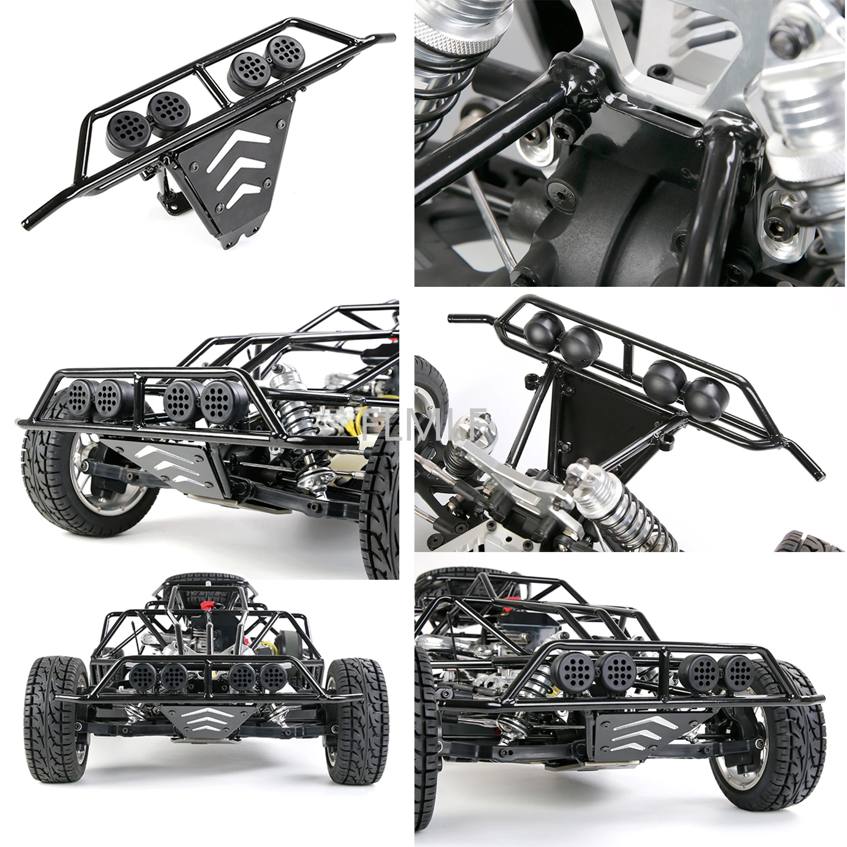 

FLMLF Rc Car Metal Front Anti-collision Kit for 1/5 Losi 5ive-t Rofun Rovan Lt KM X2 Dtt Fid Ql Truck Parts