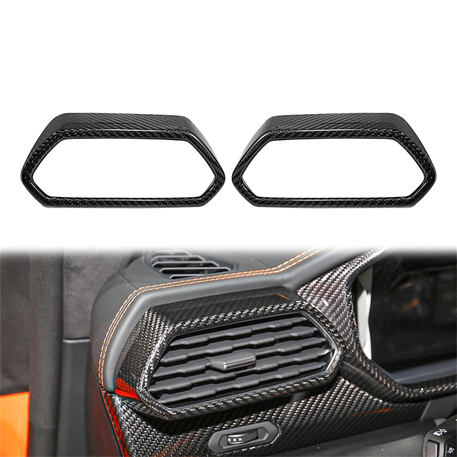 2PCS Car Front Air Conditioning Vent Left Right Outlet Cover Trim For Lamborghini URUS 2018 2019 2020 2021