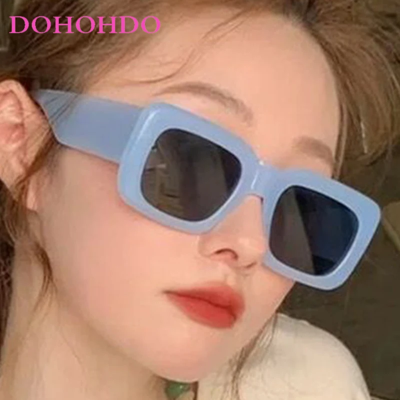 

Trendy Square Thick Frame Personality Sunglasses Women Luxury Brand Sun Glasses Men Punk Summer Traveling Driving Shades UV400