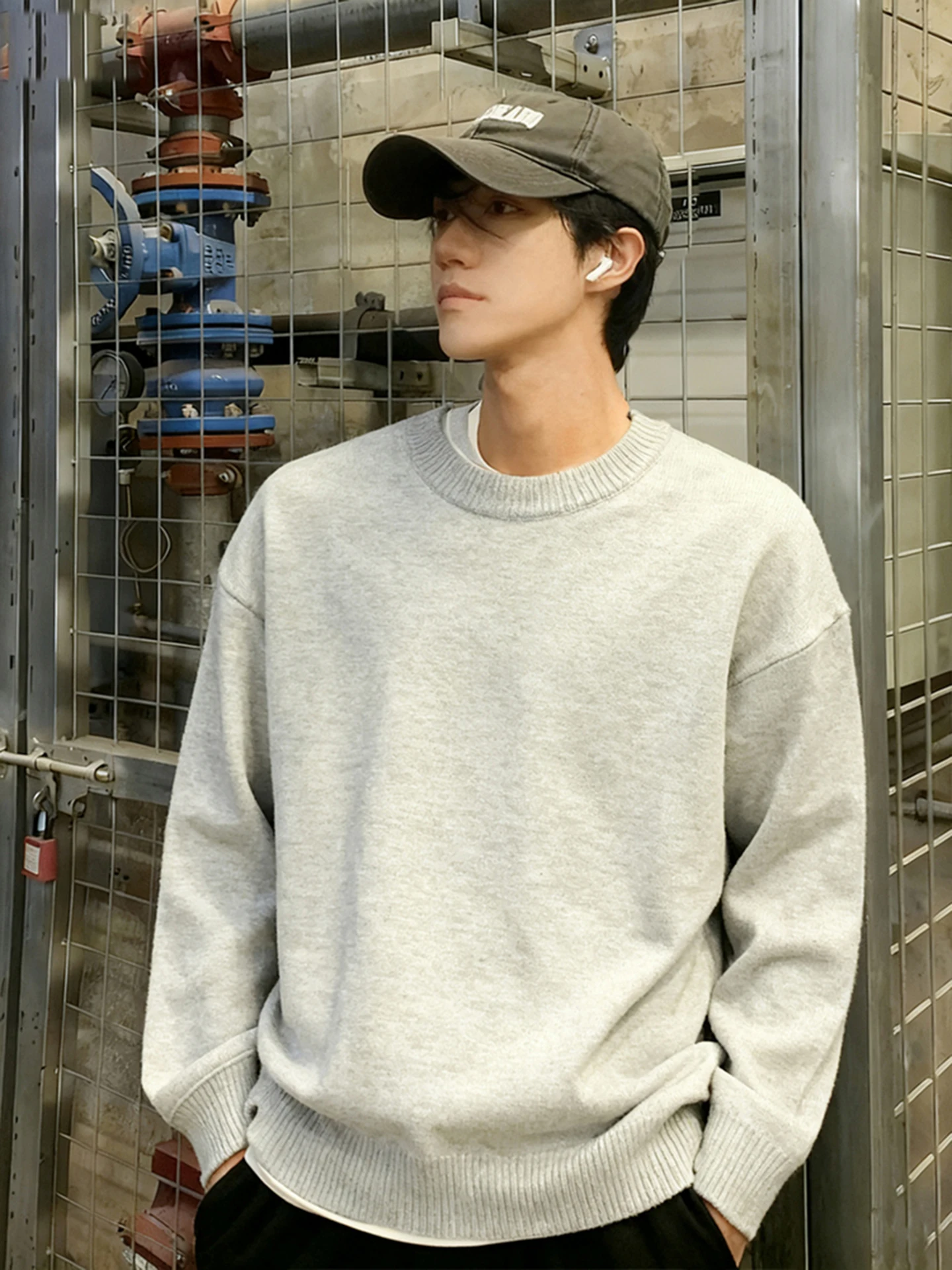 

Утепленный винтажный вязаный свитер на флисовой подкладке для мужчин, зимняя теплая внутренняя одежда, повседневная верхняя куртка оверсайз с широкими плечами