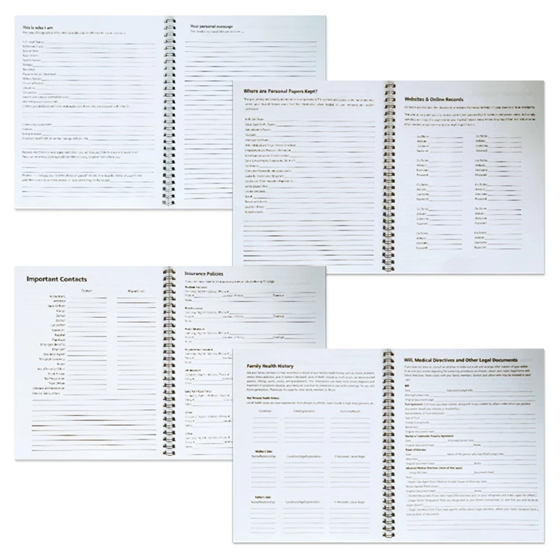 1pcs End of Life Planner Workbook, A Thoughtful Guide for Organizing Documents & Planning for-ABHG