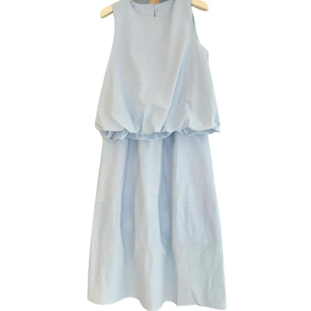 

Белое платье-жилет без рукавов, женское летнее новое начальное летнее платье для пляжного отдыха, длинная юбка, комплект женской моды