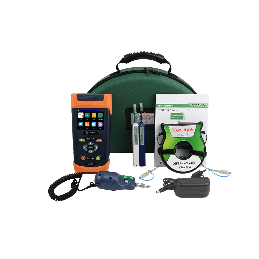 

KomShine QX55 OTDR Mini SM OTDR 1310/1550nm or 1625nm With 10mw VFL,Power Meter,Light Source. Self Cablbration/Link Map Function