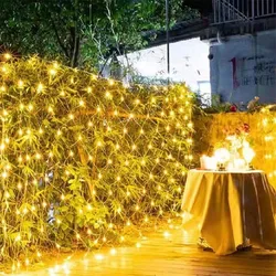 3x3M 320LED EU Plug Net String Lights Outdoor Fairy Garden Decor Wedding Christmas Party Decoration Curtain Lights Street