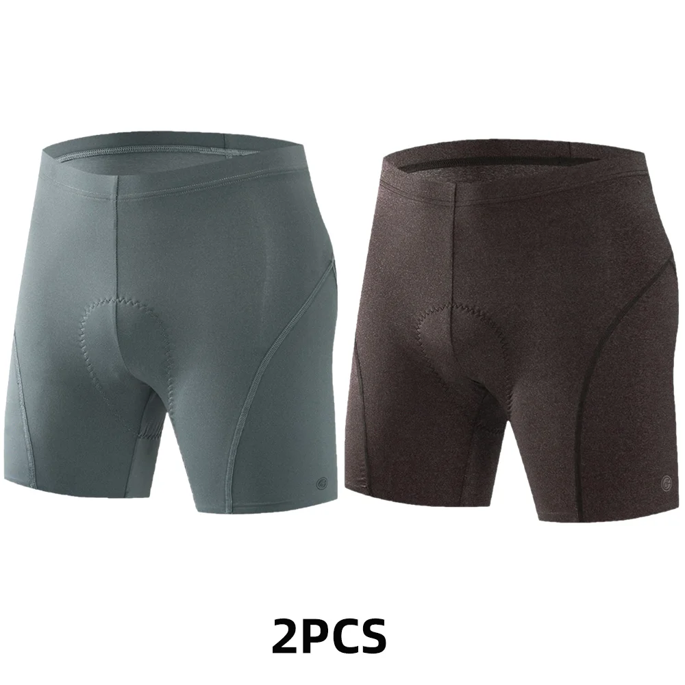YKYWBIKE 2er-Pack Herren-Radunterwäsche, belgische gepolsterte Fahrradshorts, Rennrad- und MTB-Shorts, Fahrrad-Liner-Shorts – Detail 6