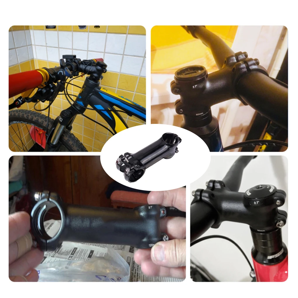 Mountain Bike Riser Plus or Minus 17 Degrees Adjustable Aluminium Alloy Streamlined Appearance Durable Handlebar Stem