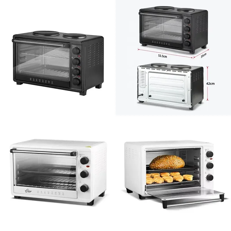for   Small Mini Automatic Baking Oven Cookware Compact Portable 45 Liter Household Tabletop Bread Oven with Hot Plate