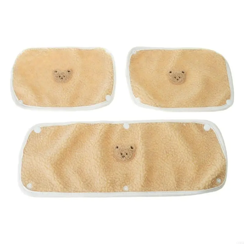 CORB Set of 3pcs Baby Strollers Handle Protective Cover Toddler Pram Strap Drooling Bib Newborns Infant Teething Saliva Towel