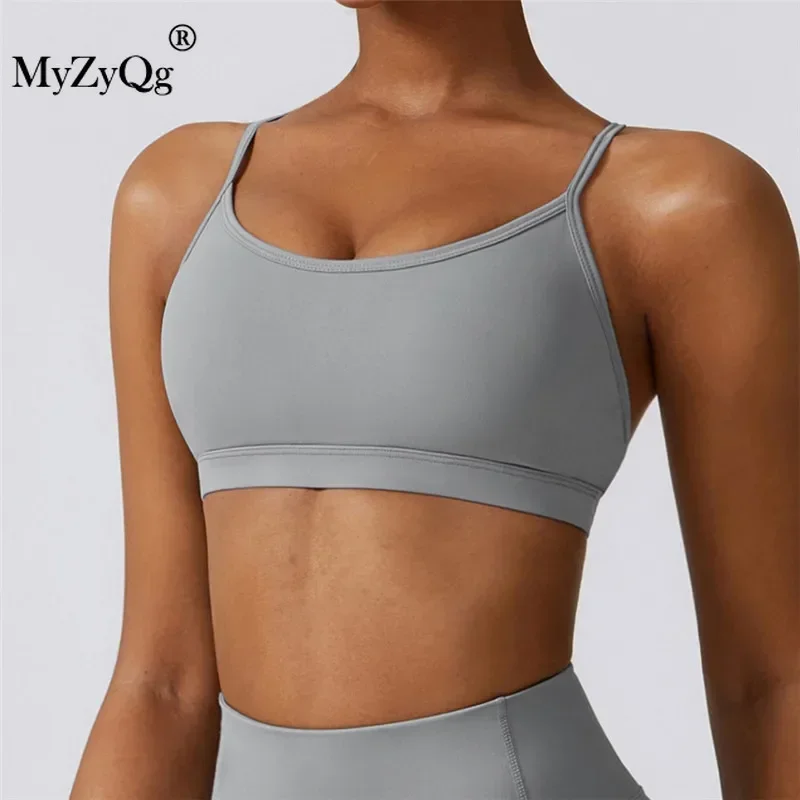 MyZyQg Women Strap Back Fitness Sportswear Running Yoga Bra Naked Quick Drying Sports Underwear Pilate Vest Tank Tops