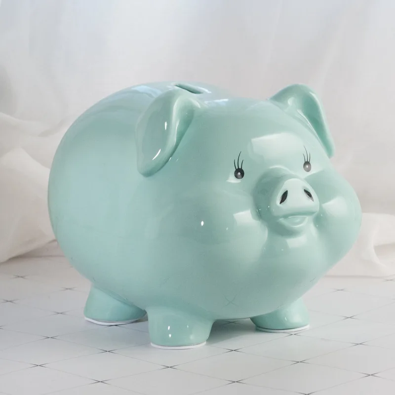 Cute Wedding Money Box Coin Ceramic Secret Kids Adult Gift Saving Hidden Safe Pig Piggy Bank Pink Porcelain Storage Piggy Bank