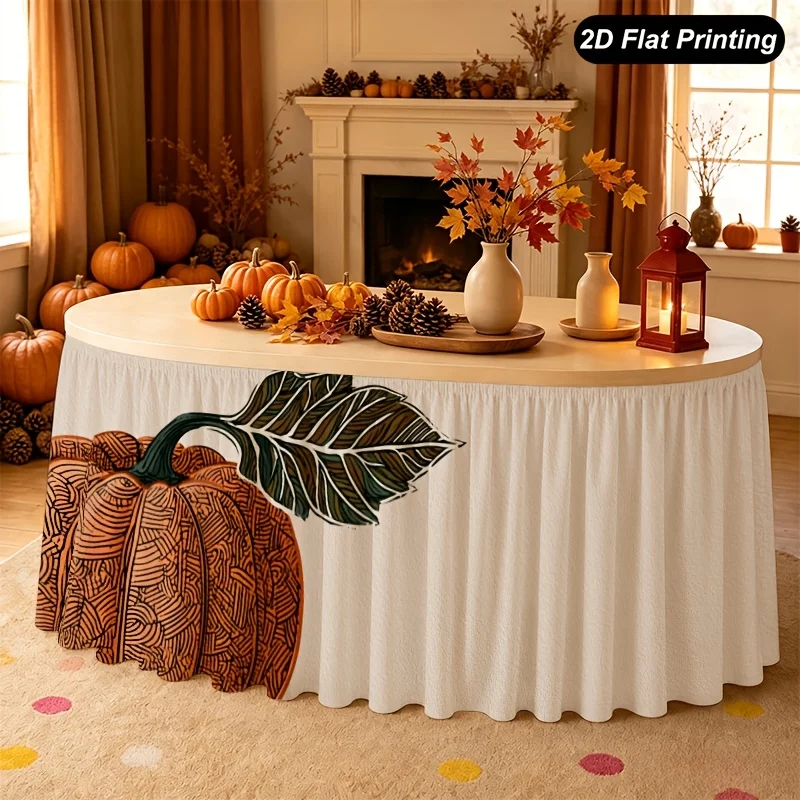 1 piece autumn tablecloth pumpkin autumn simple decorative table skirt