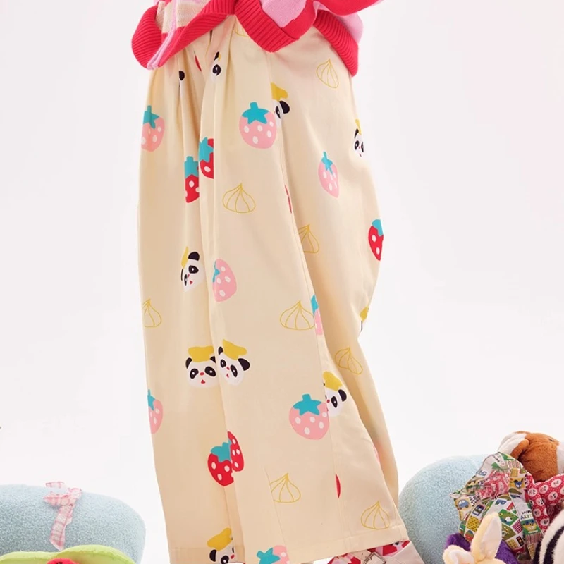 Japanischen Stil Herbst Neue Nette Tier Druck Mädchen Lange Hosen Original Design Lose Abnehmen Vielseitig Neun-punkt Jeans Damen