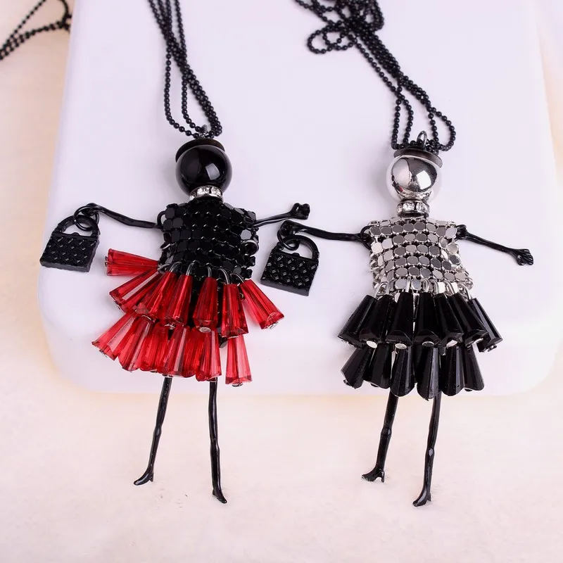 2026 The New Korean Sweater Chain Crystal Piece Girl Long Necklace Sweater Chain Female Fashion Wild Ornaments