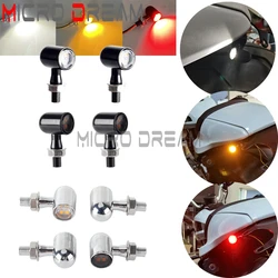 8mm Bolt Motorcycle LED Turn Signal Lights For Cafe Racer Chopper Bobber Custom Scrambler Front&Rear Flasher Brake DRL Lamp