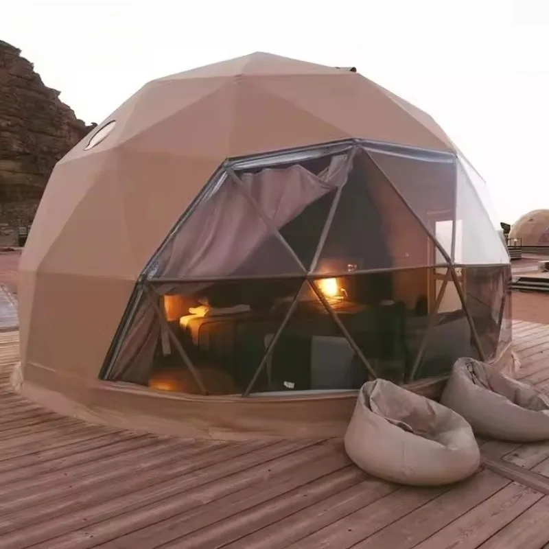 Starry Sky Glamping Bubble Dome House Tent Room 3m 5m 8m Prefab PC Transparent Geodesic Dome for Camping Villa Sale