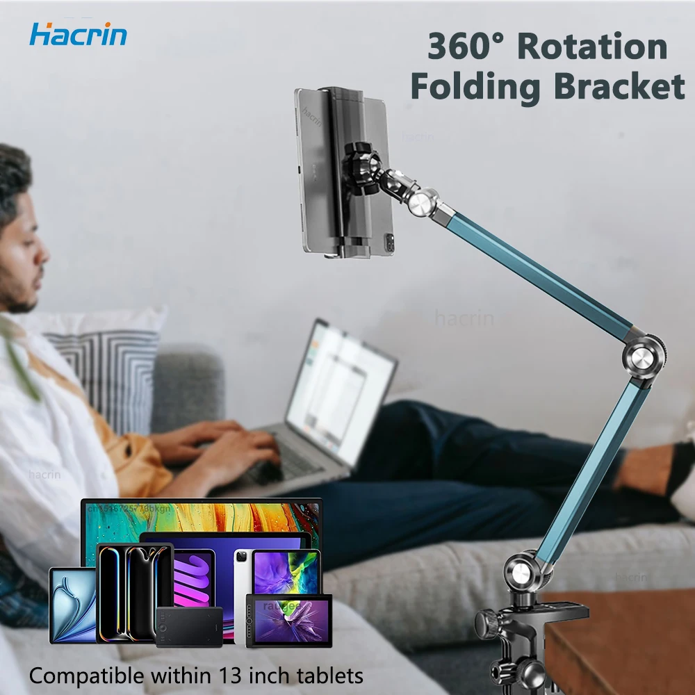 

Tablet Bed Holder 360 Rotation Tablet Bracket Foldable Bedside Tablet Stand for 13 Inch iPad Pro Mini Tablet Lazy Bracket