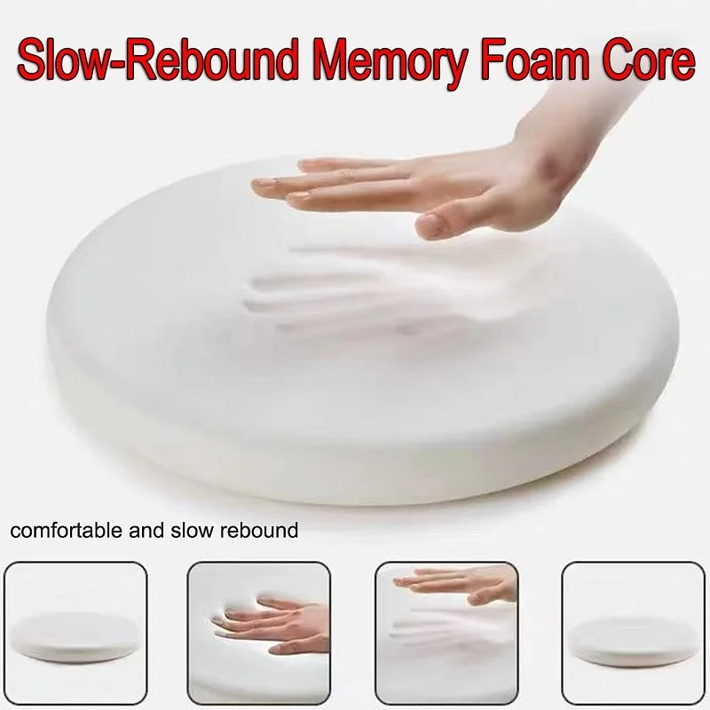 Grey round Memory Foam Chair Cushion 30cm/35cm/40cm/45cm Circle Bar Stool Pad with Removable Cover Comfortable Seat Cushion