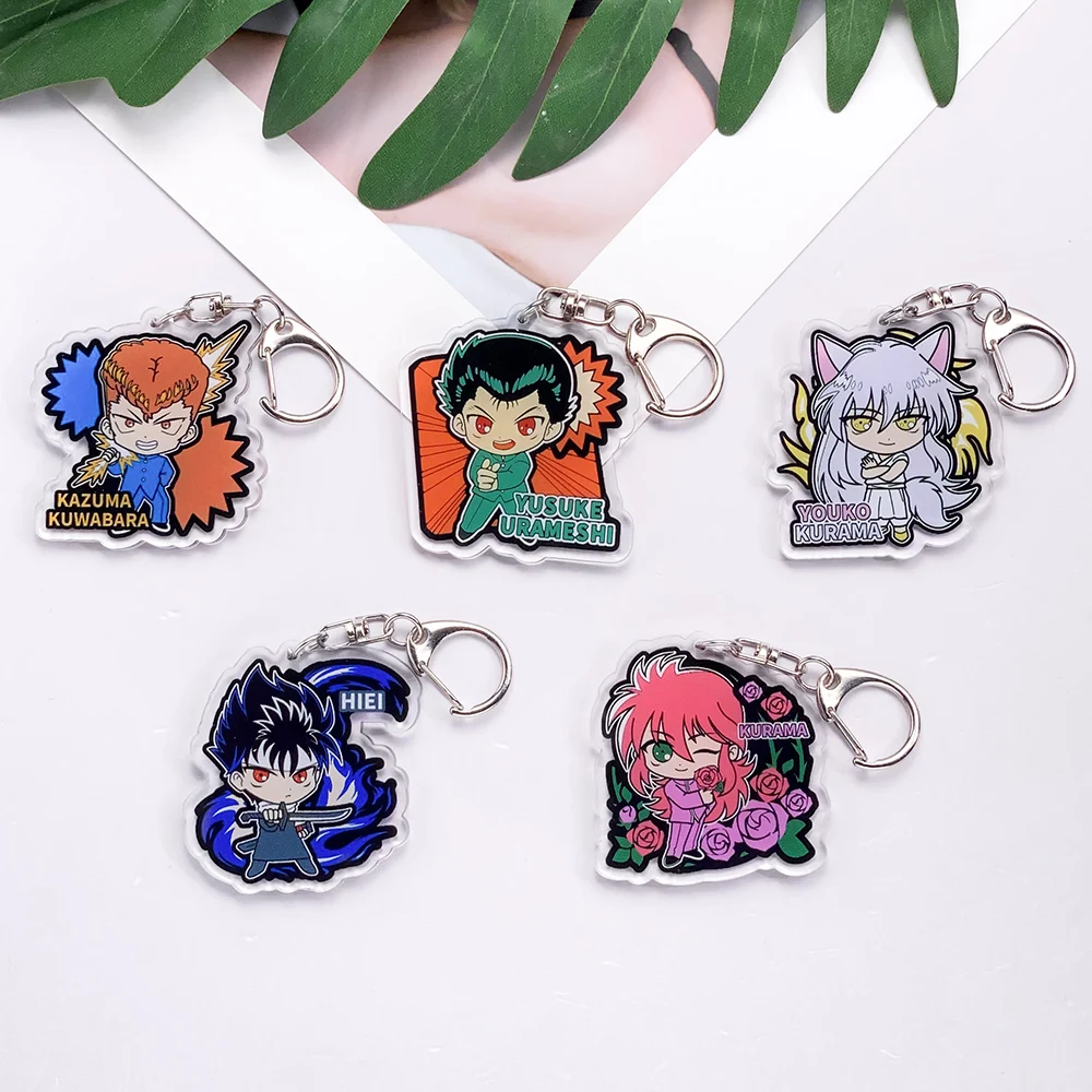 Personajes de Anime YuYu Hakusho llavero acrílico de moda para coche accesorios bolso encanto creativo mochila colgante llavero regalos para Fans