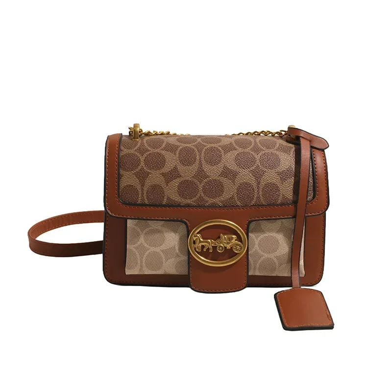 

2025 Новая трансграничная высококачественная женская модная темпераментная сумка-цепочка, универсальная сумка через плечо, маленькая квадратная сумка