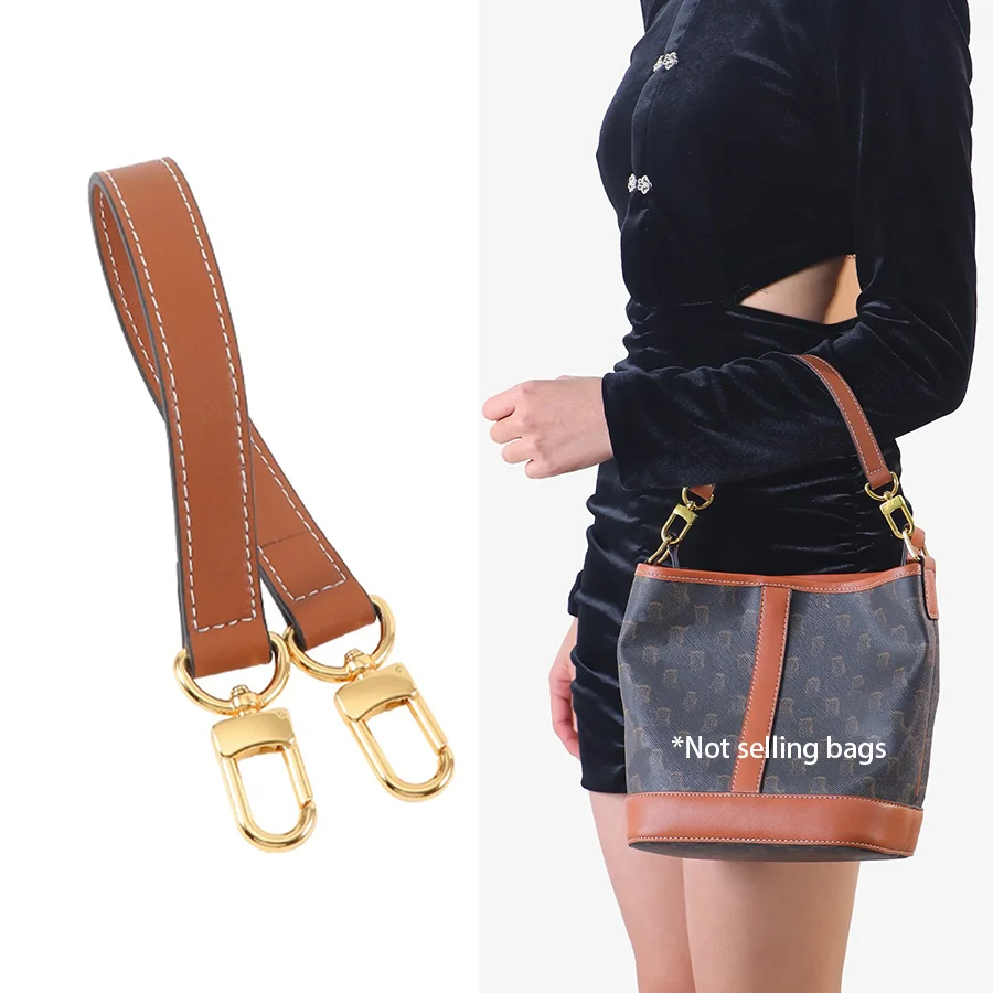 Replacement Pu Leather Bags Strap Adjustable Fashion Handbag Bucket Bag Belt For Celin Bucket Bag Part Accessories Fashion