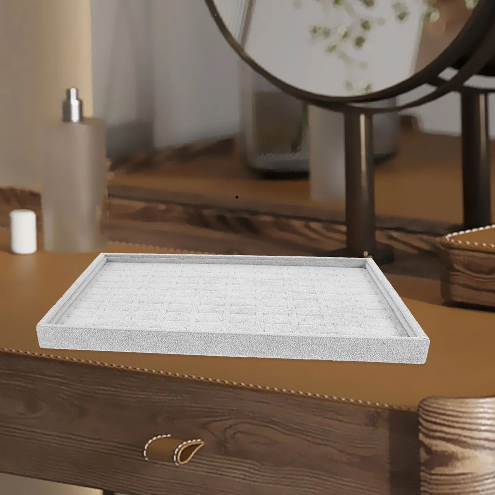 

Jewelry Tray Organizer Safe Durable Material Earrings Necklace Rings Headdress Trinkets Storage Lightweight Travel Case