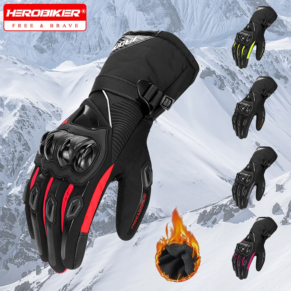 

Gants De Moto Imperméables Et Chauds Pour Homme Motocross Touchscreen Gloves Équitation Doigt Complet Hiver Cycling Accessories