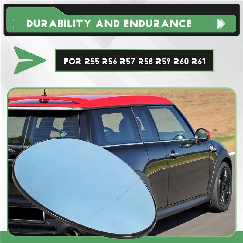 ASMA-Side Rearview Mirror Glass Heated For MINI CLUBMAN COOPER COUNTRYMAN R55 R56 R57 R58 R59 R60 R61 2007-2016