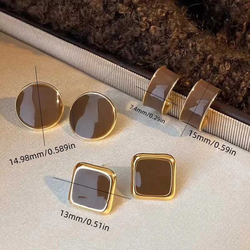 الخريف الشتاء ميلارد بالتنقيط النفط القهوة اللون أقراط للنساء عبر الحدود نمط جديد الراقية الشعور تنوعا الأذن الملحقات