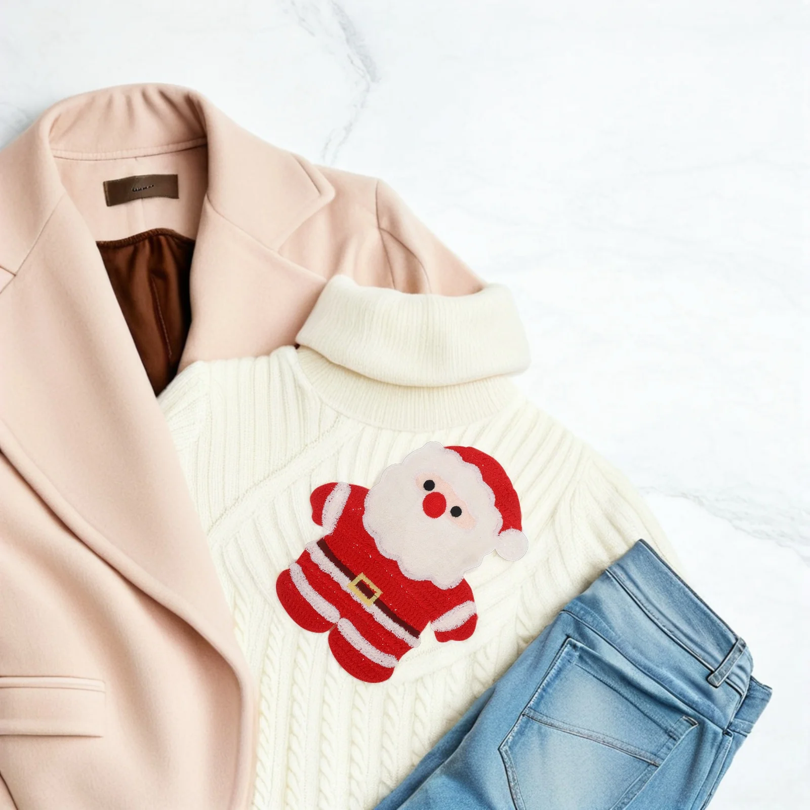 

Large Santa Claus Embroidered Christmas Patch Iron on Sew on Applique for Clothes Bags Hats Holiday Repair Decoration