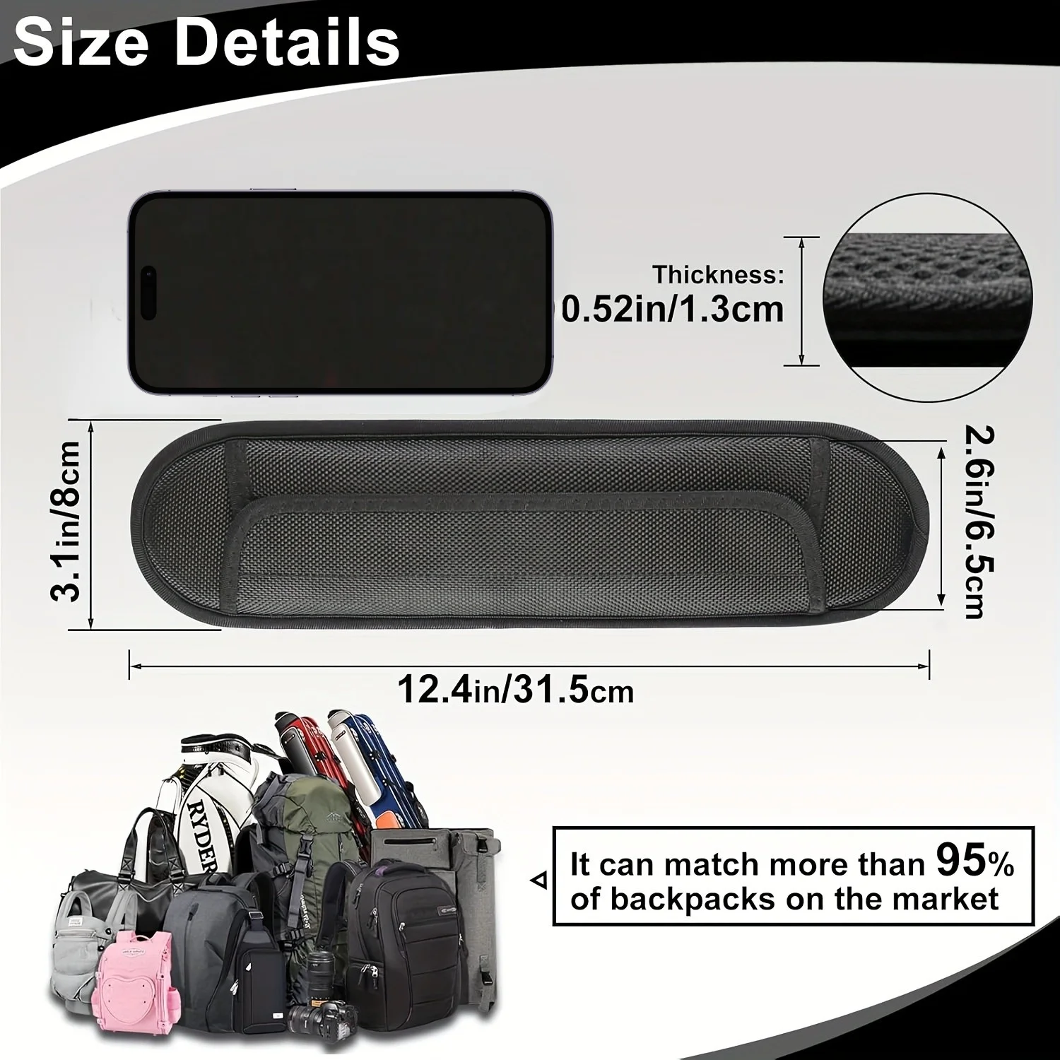 1 stuk Zwart Parelkatoen 500D  - Guitar Strap Padded recensie en prijs