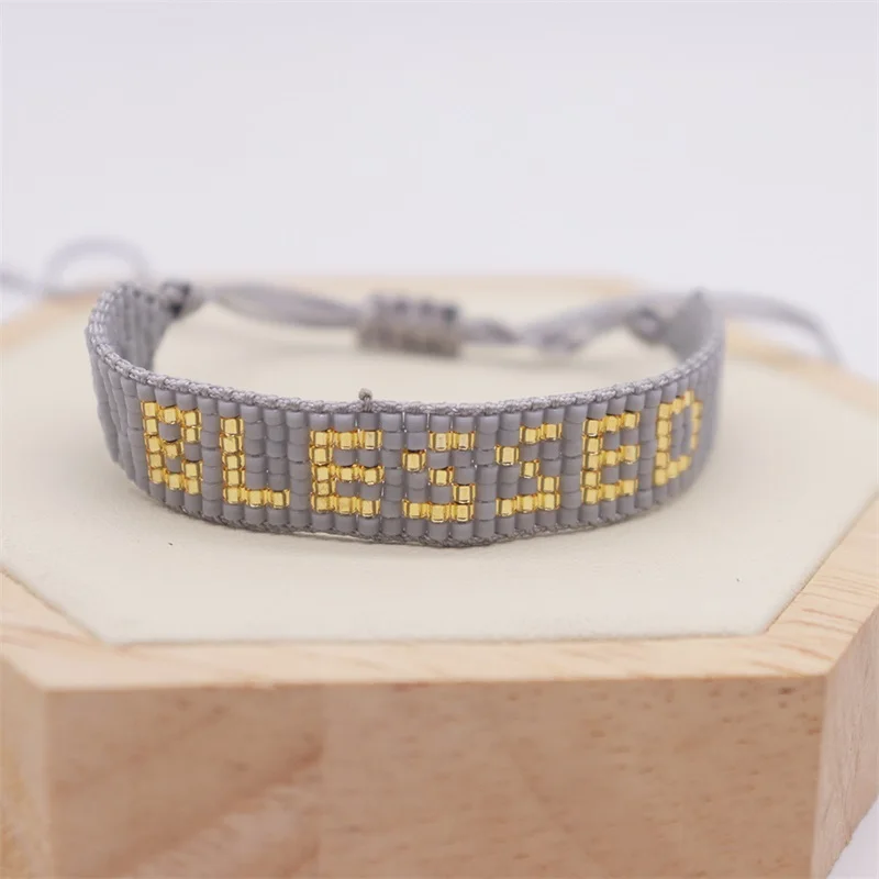 ZHONGVI Letter Bracelet Fashion Jewelry Miyuki Handmade Pulseras Love MAMA Happy Dream Bracelets for Women Wholesale