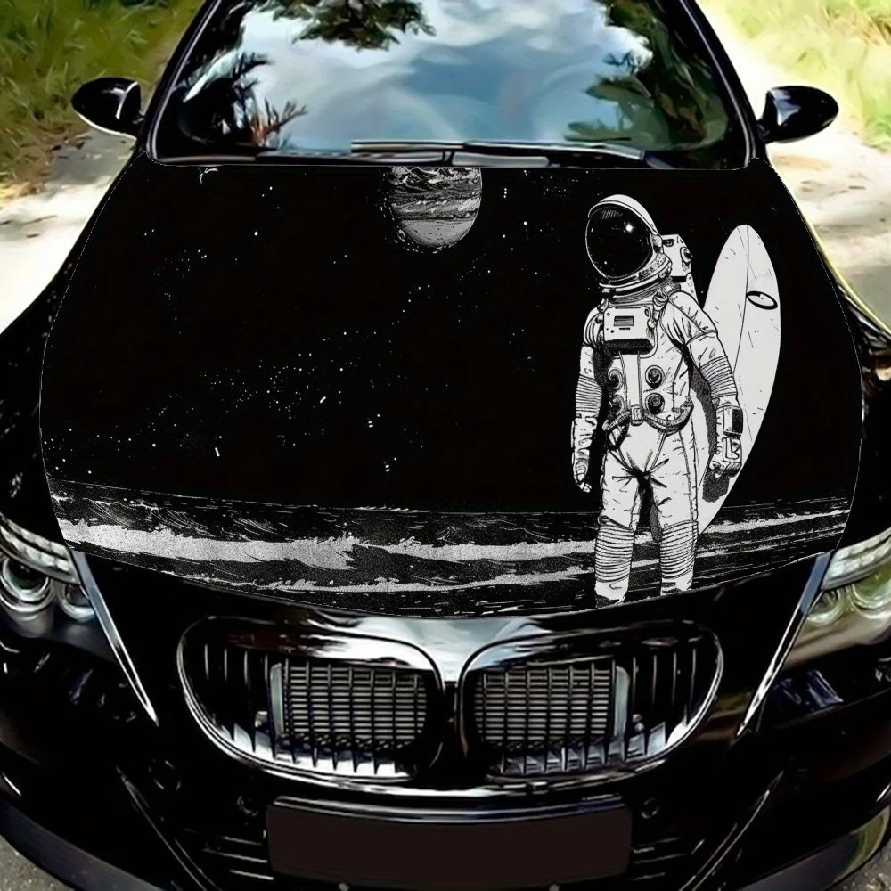 

Space surfing astronaut car hood stickers, waterproof self-adhesive, scratch resistant, easy to stick, durable car PVC stickers,