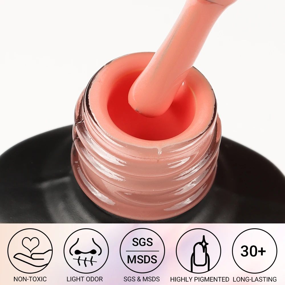 KINREWS 5ml UV & LED Gel Nagellack Korallen rosa Gel Lack nackt für Maniküre Nägel Kunst zu Hause einweichen