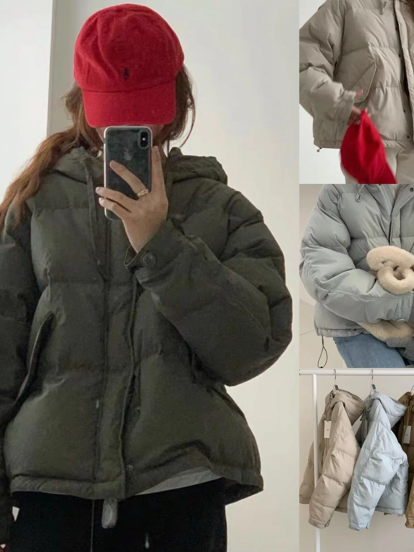 

Candy Miss Korean Style Loose Fit Hooded White Duck down Puffer Jacket Bread Coat Short Length Warmth Functional Women's Coat