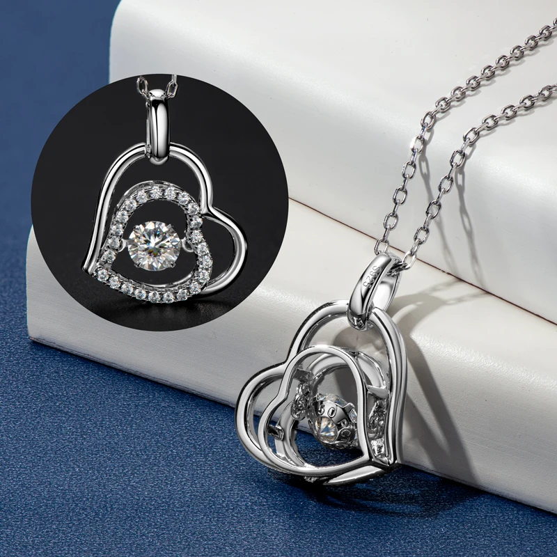 

OXTAO D цвет 5 мм муассанит сердце кулон ожерелье женские ювелирные изделия оригинальная 925 серебряная цепочка ожерелье юбилейные ювелирные изделия подарки