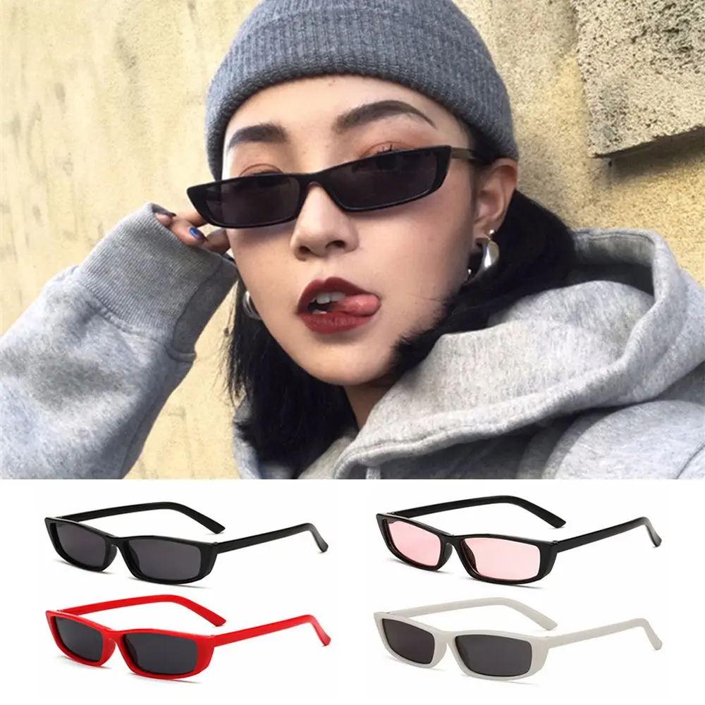 Vintage Trending Eyewear Small Rectangle Sunglasses Narrow Sunglasses Small Frame Retro Sun Glasses