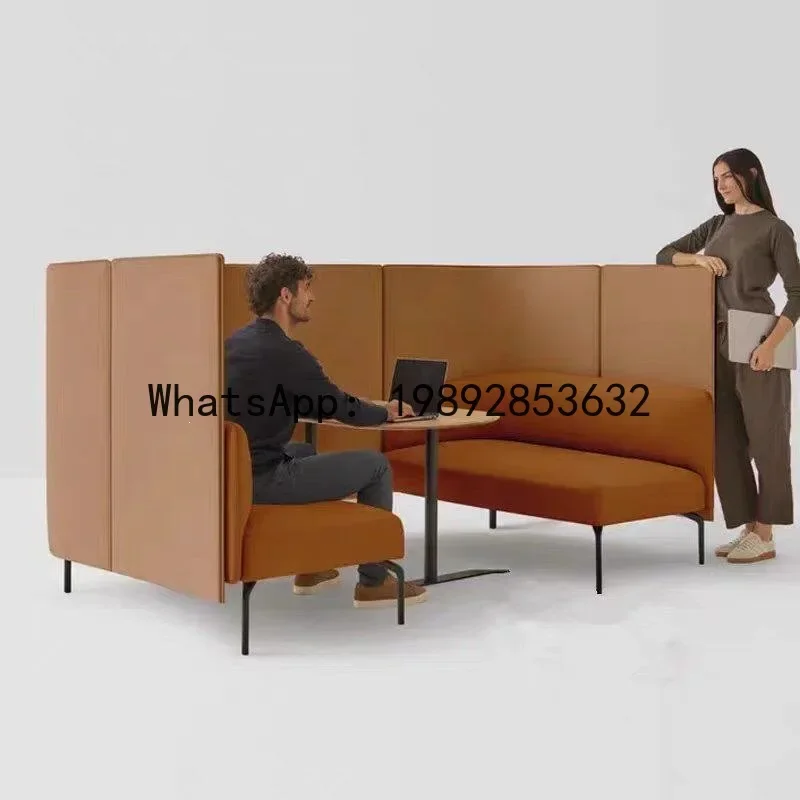 

a-15 office reception negotiation enclosure semi-enclosed high screen surrounded sofa library face-to-face booth sofa