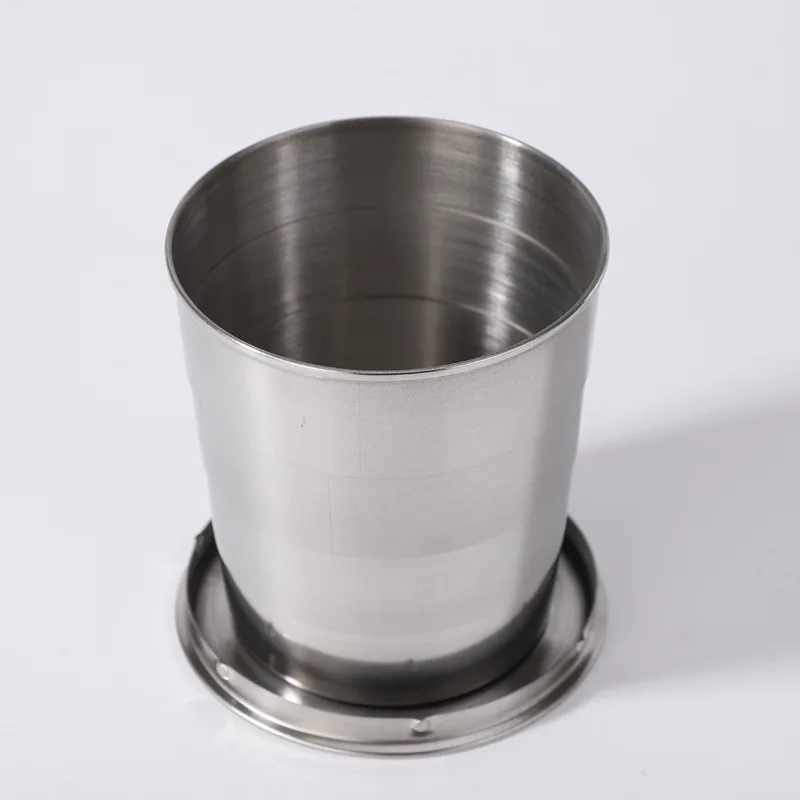 Stainless Steel Travel Carry-On Outdoor Wine Glass Portable Telescopic Water Cup Folding Wine Teacup Large Small And Medium-Size