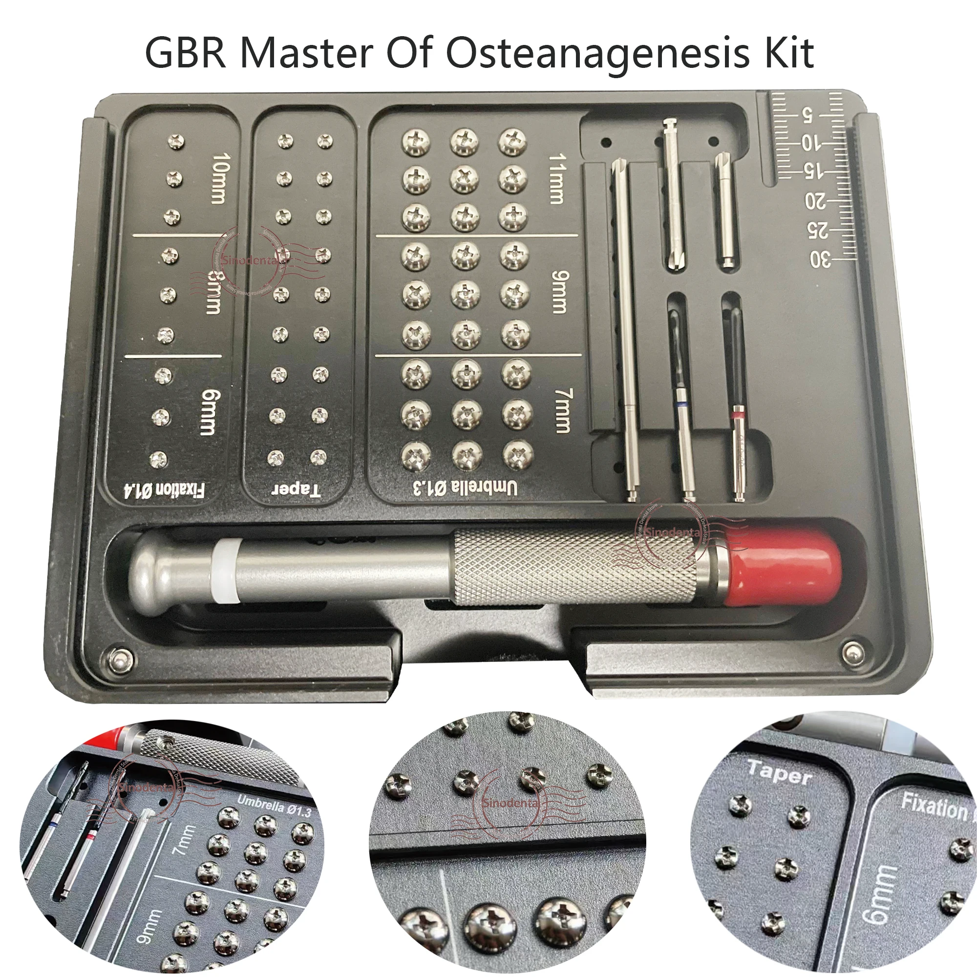 1 Set Dental Implant Surgical GBR Kit System Implant Guided Bone Tack Regeneration Membrane Surgical Instrument GBR Master Kit