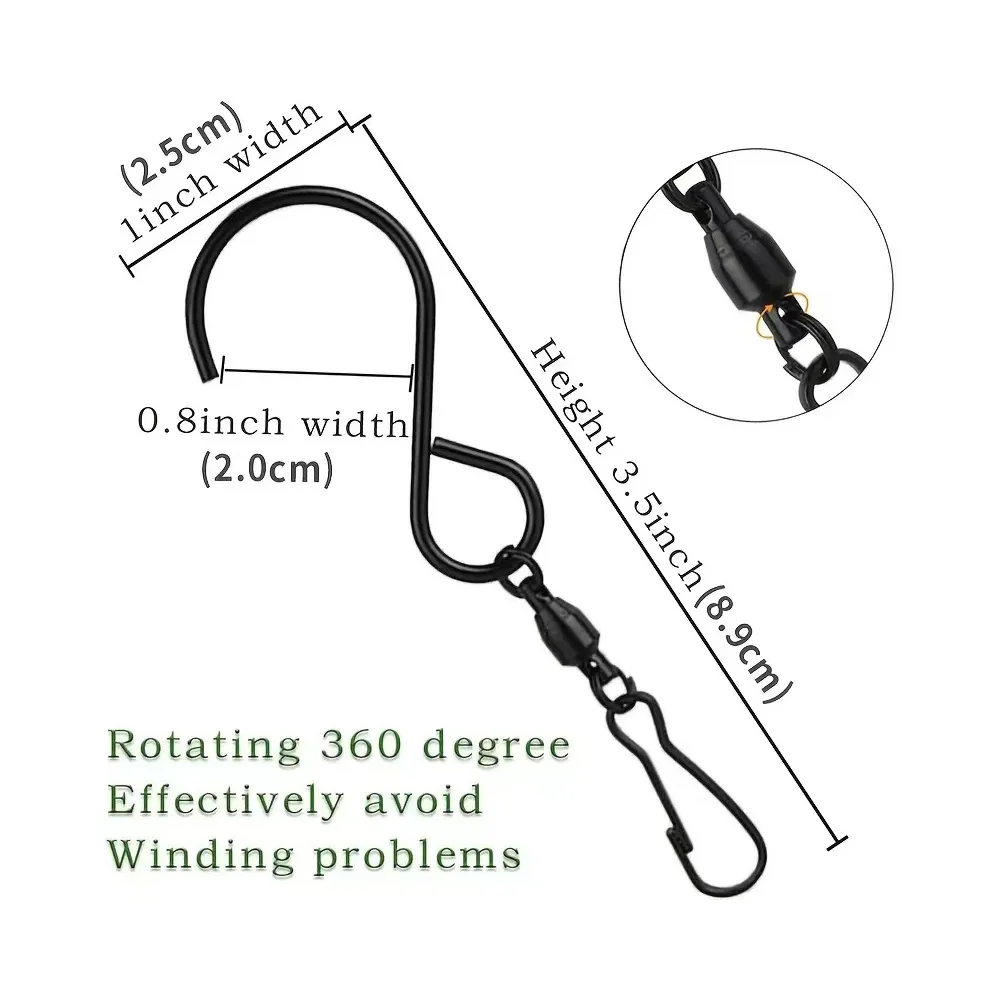 8Pcs Swivel Hooks Clips For Hanging Wind Spinners Wind Chimes Crystal Twisters Party Tools Kitchen Bedroom Rotating S Hooks - view 3