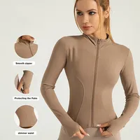 Jackets Women Coat Moisture Wicking Fitness Jackets Yoga Coat Women Shacket Stretchy Running Wear Slim Fit Sports Outerwear