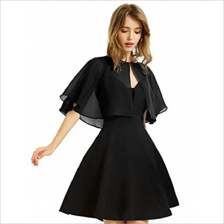 

Тонкая свадебная накидка с открытой передней частью, женская свободная накидка из полиэфирного волокна, цвет «летучая мышь», повседневная накидка Ele