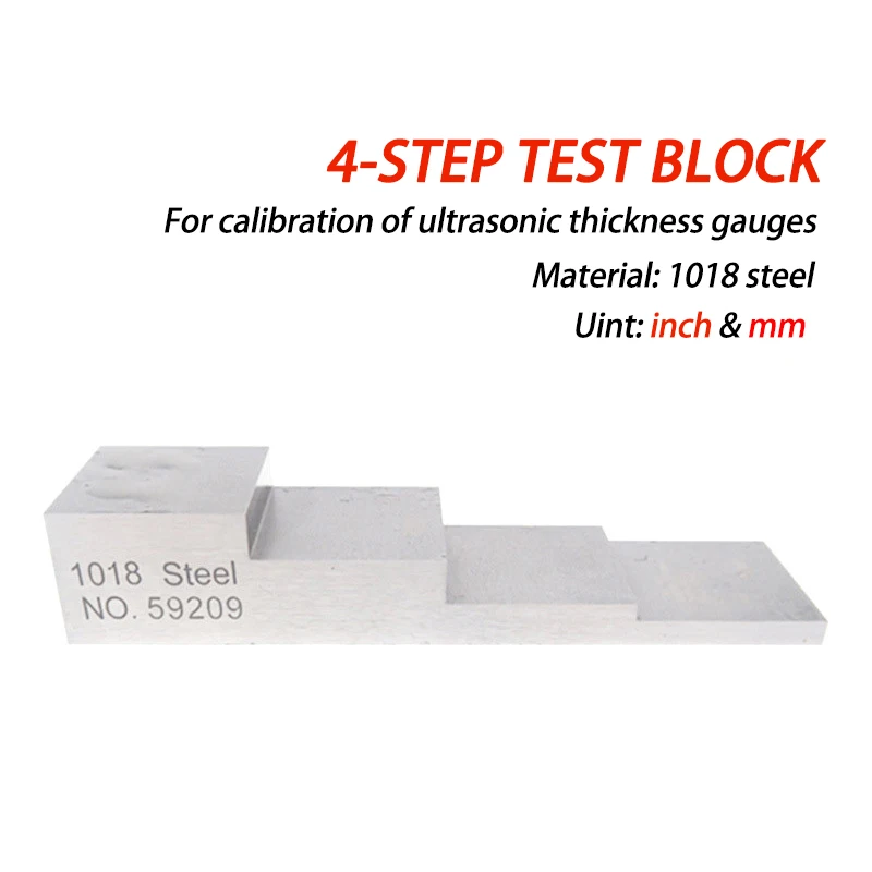 Ultrasonic thickness gauge 4 step test blocks,thickness measurement calibration step test blocks 1018 steel uint mm&inch