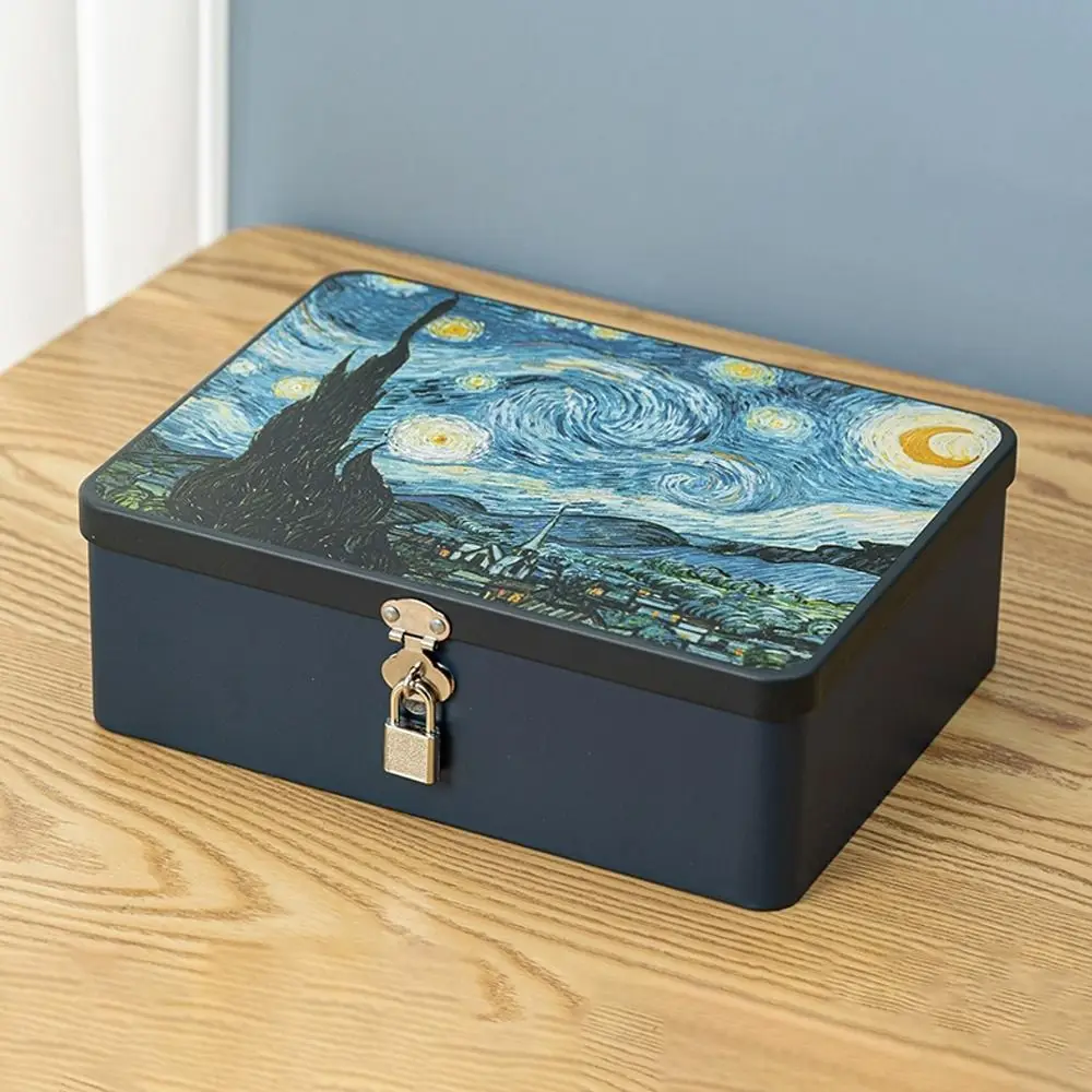 Caja de Almacenamiento de Gran Tamaño, Material Metálico, Caja de Almacenamiento Privada con Cerradura de Contraseña, Organizador de Escritorio con Cerradura de Contraseña para Artículos Personales