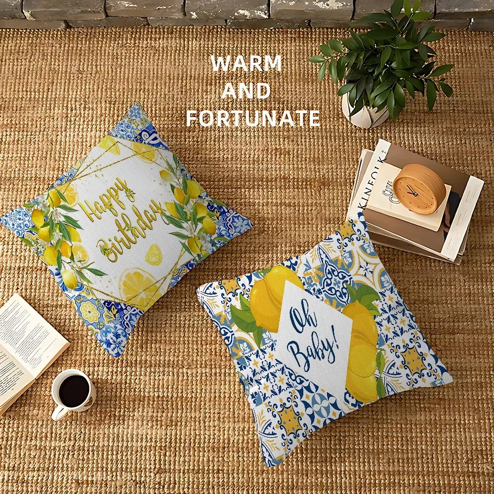 Morocco Lemon Fruit Personalized Picture Text Home Decorative Pillows Household Gifts 45x45cm