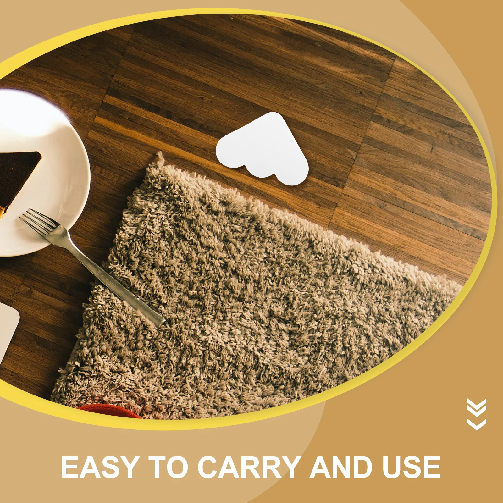 

12Pcs Anti Slip Carpet Tape Rug Pads PU Material Non Skid Cloudy Shape for Hardwood Tile Floors Carpet Gripper