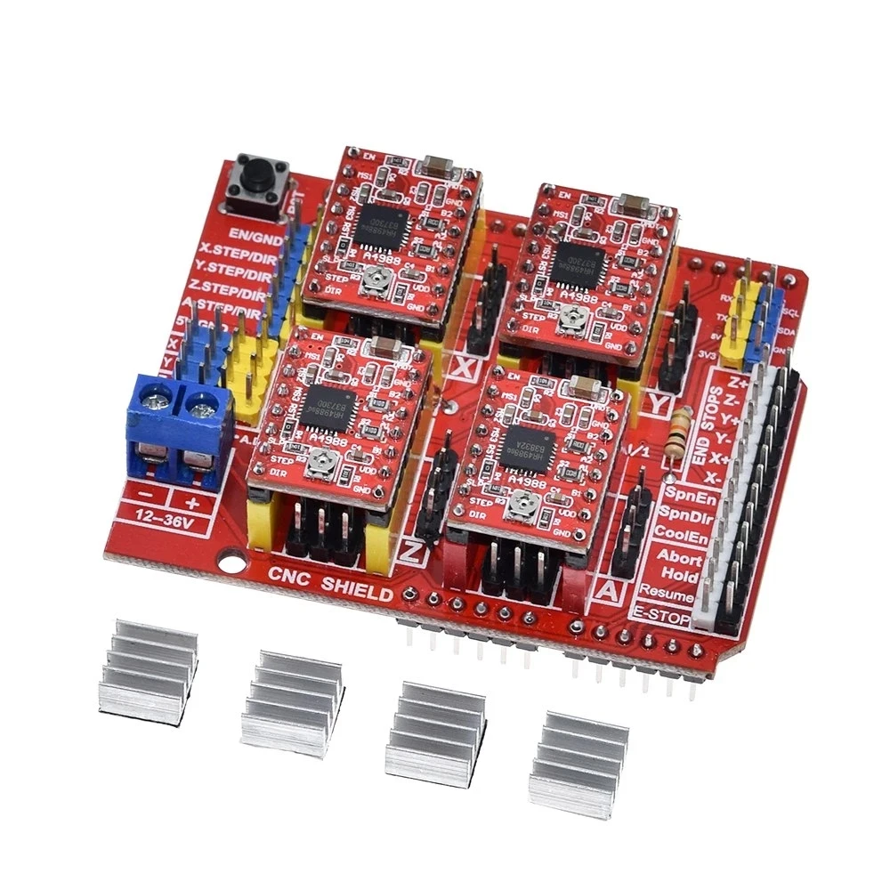 CNC Shield V3เครื่องแกะสลัก/3D เครื่องพิมพ์/+ 4Pcs A4988 Driver Expansion Board สำหรับ Arduino