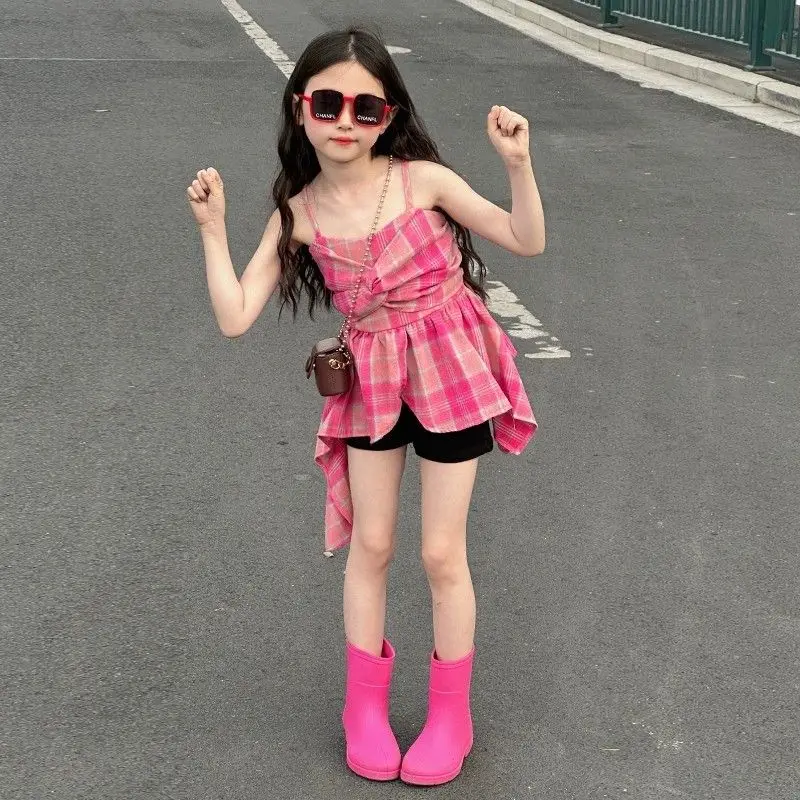 Children's Clothes Set Korean Clothing 2025 Summer 4 Years Old Girl Female Child Teens Top Shirts Suit Girls Kids 10 12 Teen New
