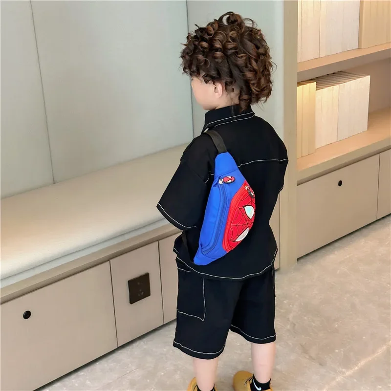 Cute chest bag for boys and girls, fashionable and creative small bag, cartoon waist bag, stylish shoulder messenger bag